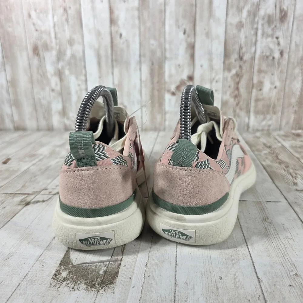Vans UltraRange EXO Pink Green Geometric Suede Canvas Sneakers Womens 5.5 721356